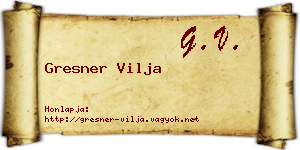 Gresner Vilja névjegykártya